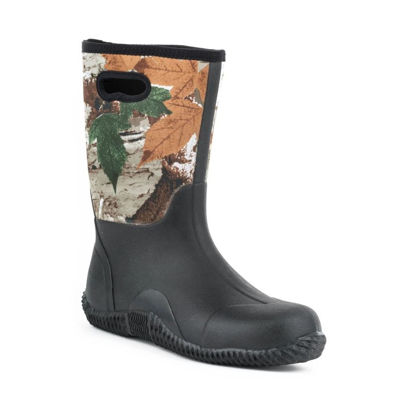 ROPER BOOTS MENS BARNYARD BOOT CAMO NEOPRENE UPPER WITH PULL HOLE AND RUBBER BOTTOM-MULTI