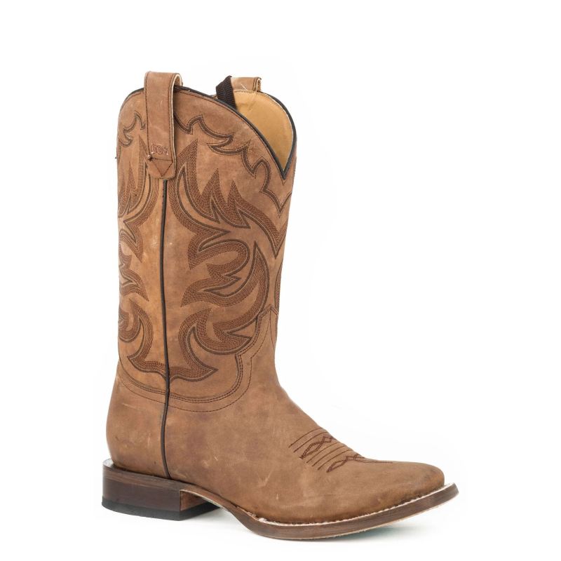 ROPER BOOTS WOMENS CONCEALED CARRY LEATHER COWBOY BOOT OILED TAN-TAN