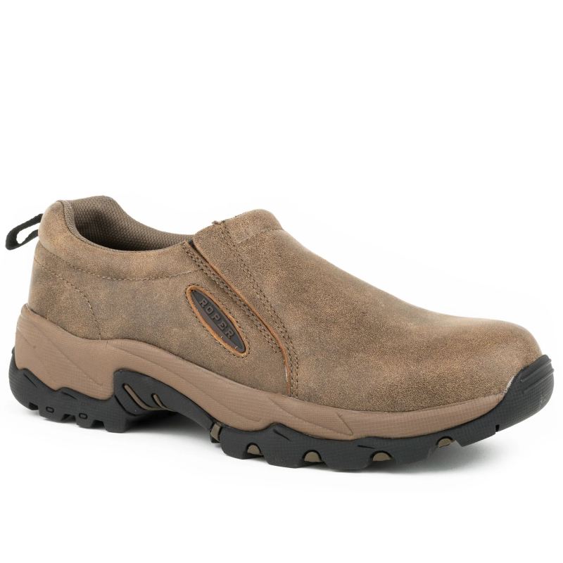 ROPER BOOTS MENS AIR LIGHT PERFORMANCE SLIP ON VINTAGE TAN LEATHER-TAN ROPER BOOTS MENS AIR LIGHT PERFORMANCE SLIP ON VINTAGE TAN LEATHER-TAN