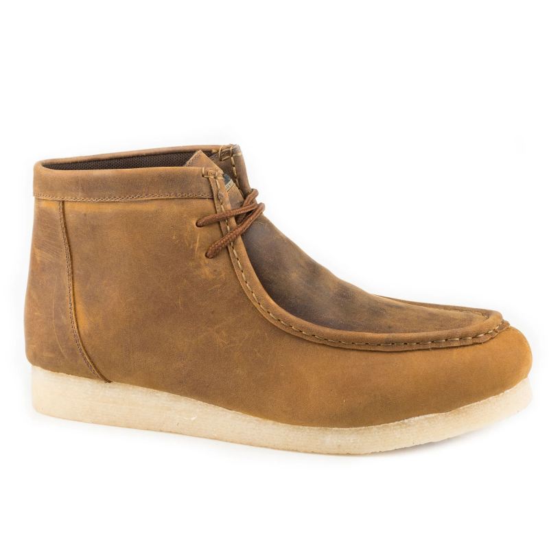 ROPER BOOTS MENS GUM SOLE CHUKKA BROWN CRAZY HORSE LEATHER-BROWN ROPER BOOTS MENS GUM SOLE CHUKKA BROWN CRAZY HORSE LEATHER-BROWN