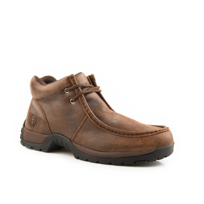 ROPER BOOTS MENS PERFORMANCE LITE SOLE 2 EYELET CHUKKA ANKLE BOOT VINTAGE BROWN NUBUCK LEATHER-BROWN ROPER BOOTS MENS PERFORMANCE LITE SOLE 2 EYELET CHUKKA ANKLE BOOT VINTAGE BROWN NUBUCK LEATHER-BROWN